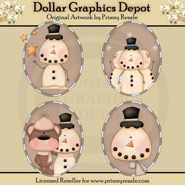 Frosty Friends 1 - Ovali - ClipArt