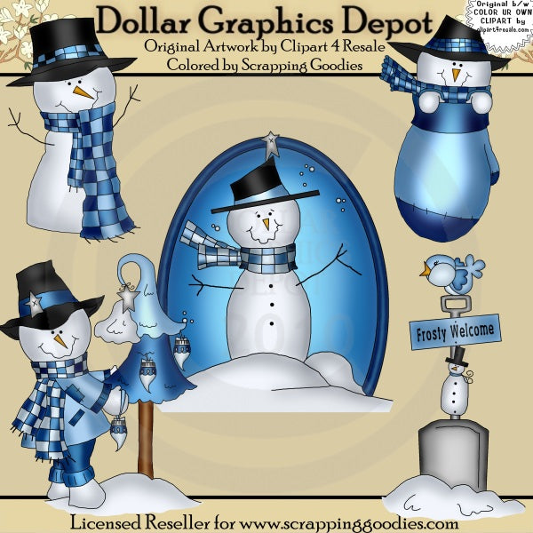 Muñeco De Nieve Escarchado - Clipart