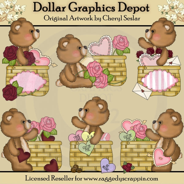 Cuccioli fuzzy Orsi di San Valentino - ClipArt
