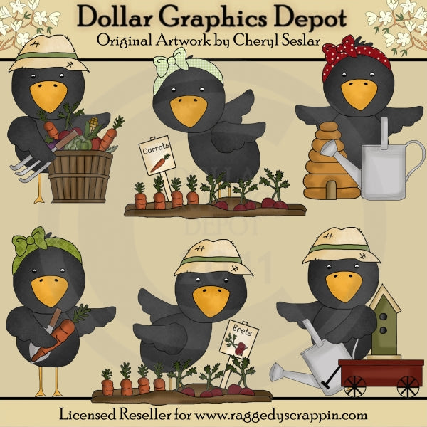 Corvi da giardino - ClipArt