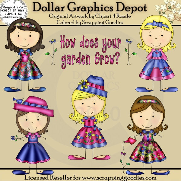 Garden Girls - Clip Art