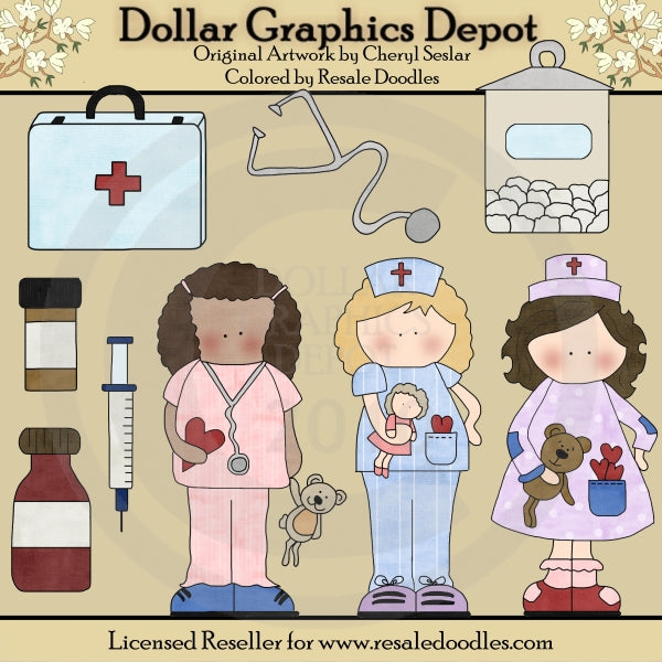 Get Well Nurses - Clip Art