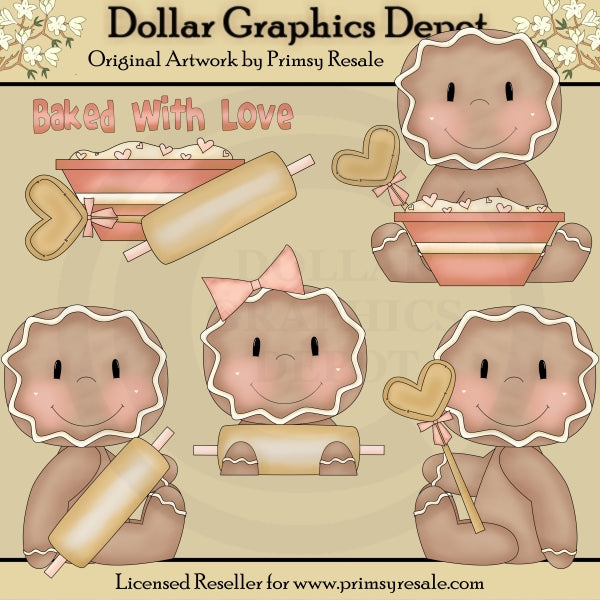 Pan di zenzero - cotto con amore - ClipArt