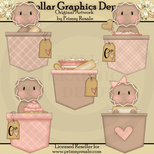 Gingerbread Baking Pockets - Clip Art