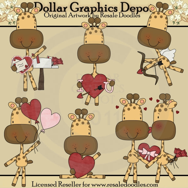 Giraffe Love - Clip Art