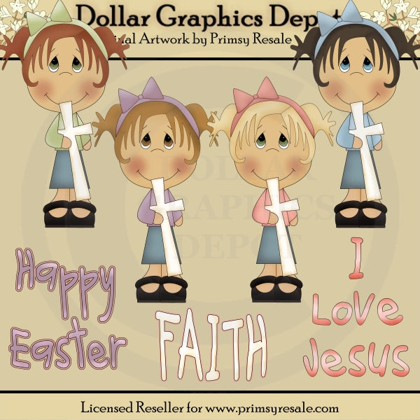 Girls of Faith - Clip Art
