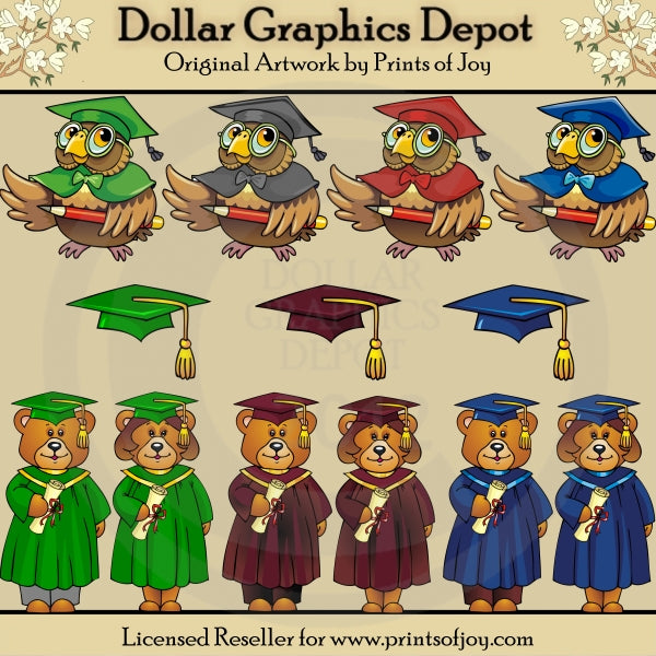 Orsi e gufi di laurea - ClipArt