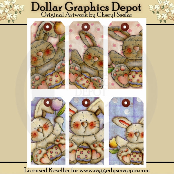 Hand Painted Easter Bunny Tags