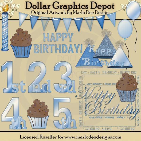Buon Compleanno - Blu - ClipArt
