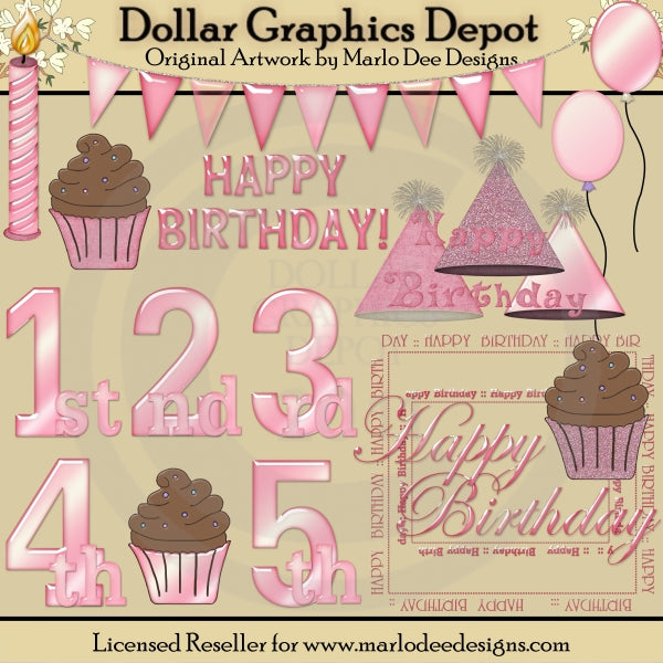 Buon Compleanno - Rosa - ClipArt