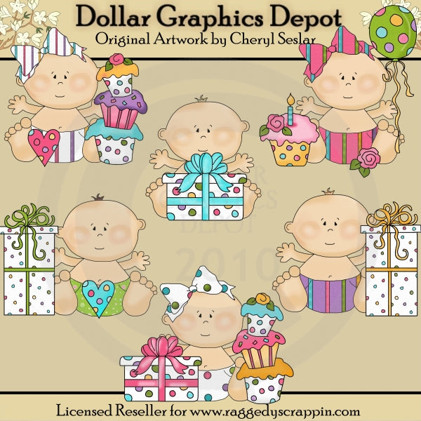 Feliz, Feliz Cumpleaños Bebés - Clipart