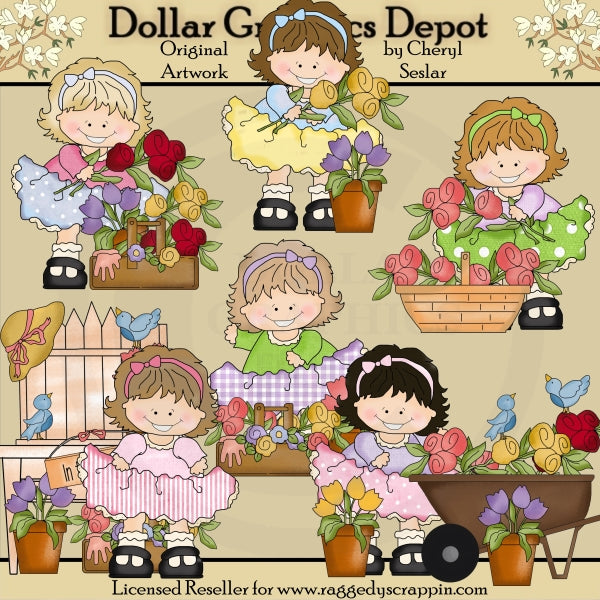 Happy Hildy - Pretty Flowers - Clip Art