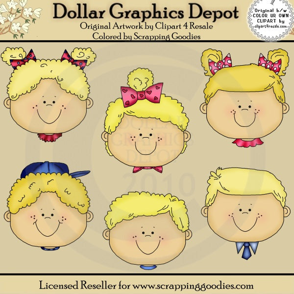 Facce di bambino felice 1 - ClipArt