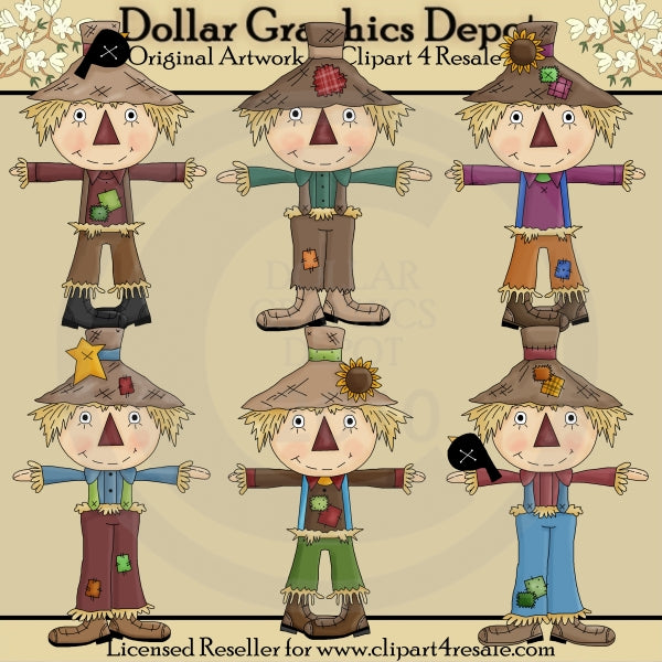 Harvest Scarecrows - Clip Art - DCS Exclusive