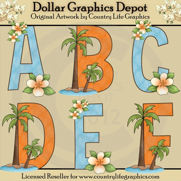 Hawaiian Alphas - Clip Art