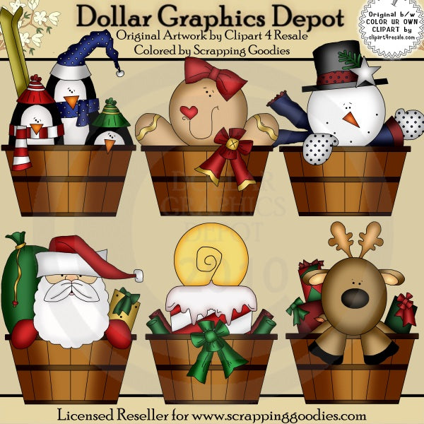 Cestas Navideñas - Clipart