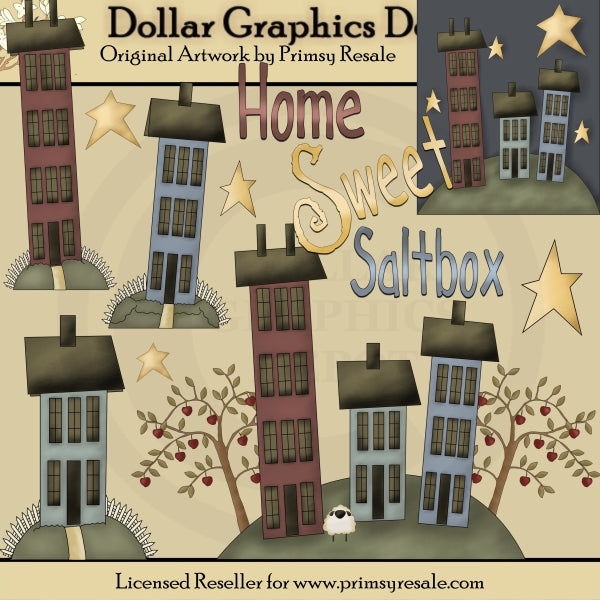 Home Sweet Saltbox - Clip Art