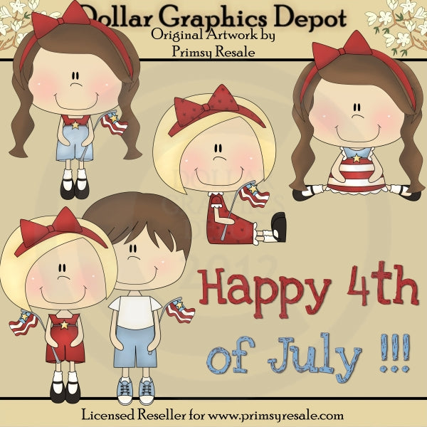 Independence Kids 1 - Clip Art