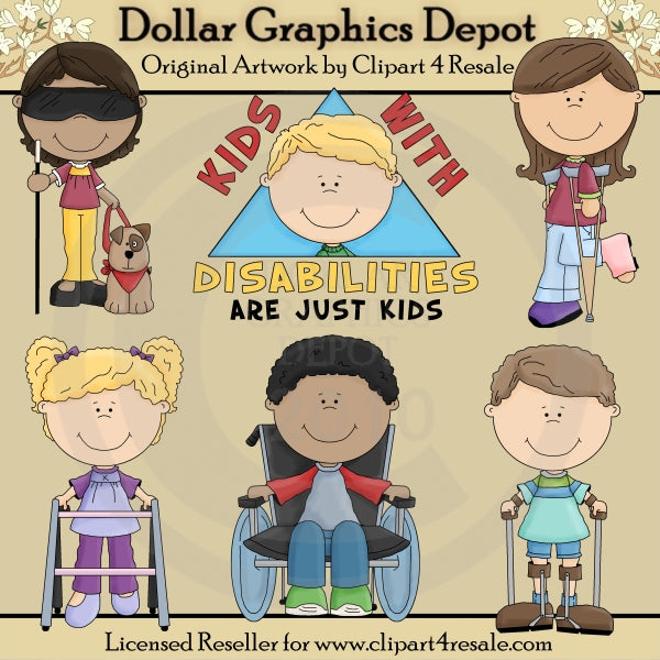 Bambini con disabilità - ClipArt