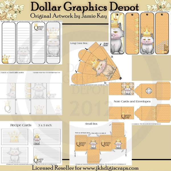 Kitty - Queen For a Day - Printable Craft Set