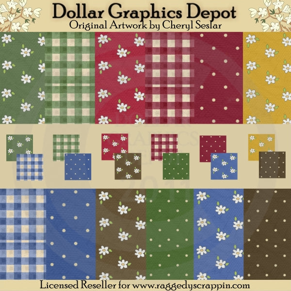 Papeles y fondos de Lazy Daisy