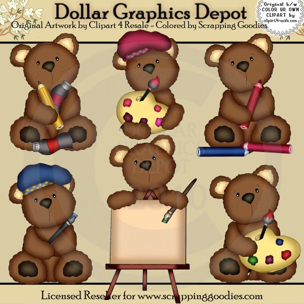 Piccoli orsetti artisti - ClipArt