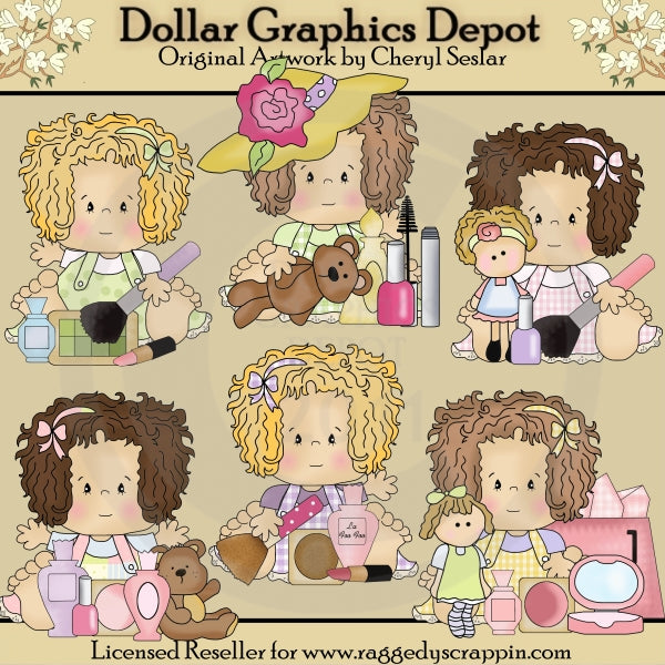 Little Audrey Loves Makeup - Clip Art