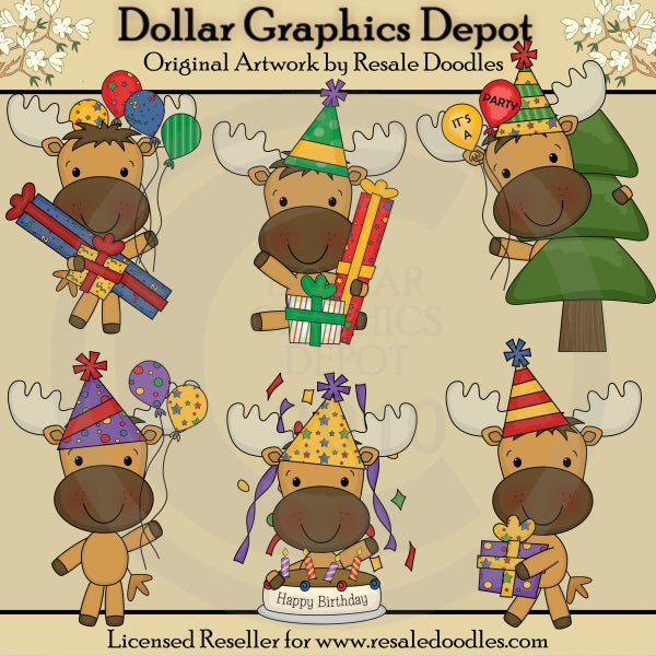 Piccolo compleanno alce - ClipArt