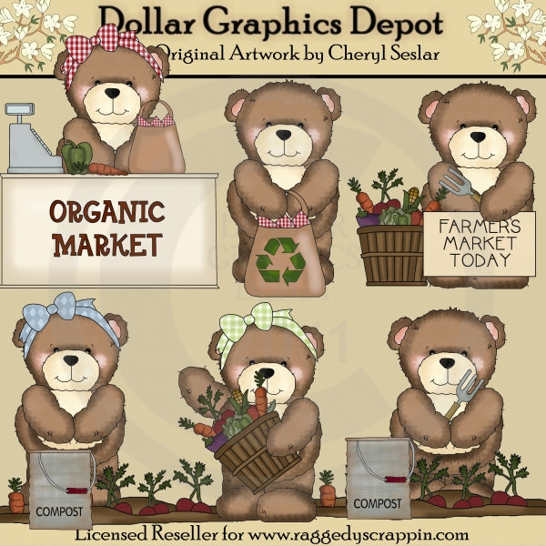 Piccolo orsetto bruno - biologico - ClipArt
