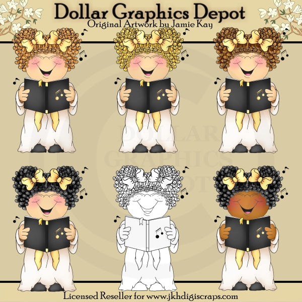 Little Choir Girls - Clip Art