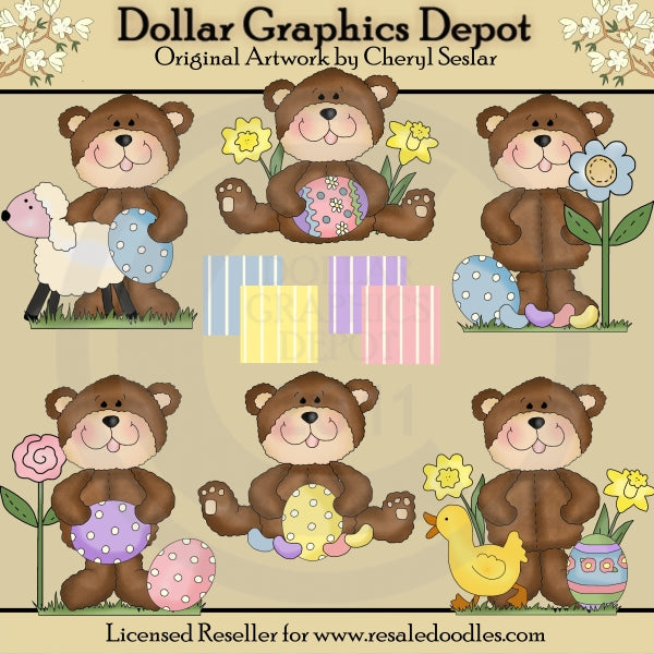 Piccoli orsetti pasquali - ClipArt