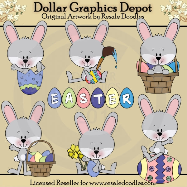 Little Easter Bunnies - Clip Art