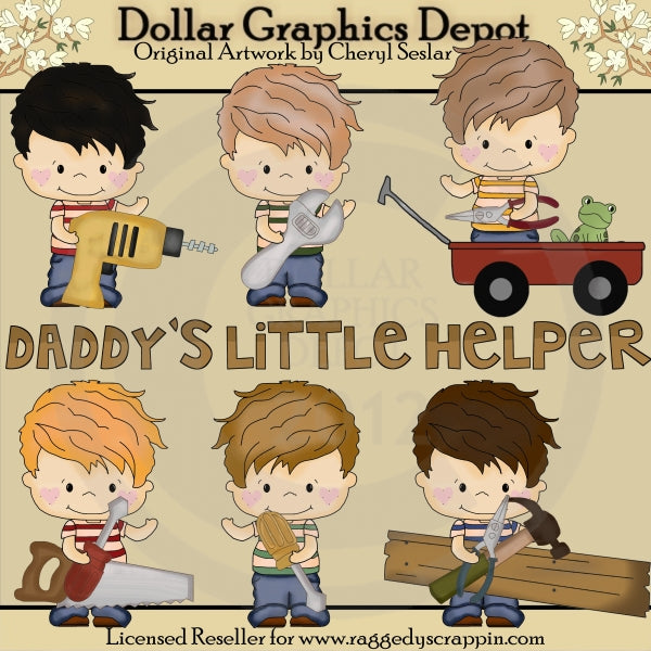 Pequeño Henry - El pequeño ayudante de papá - Clipart