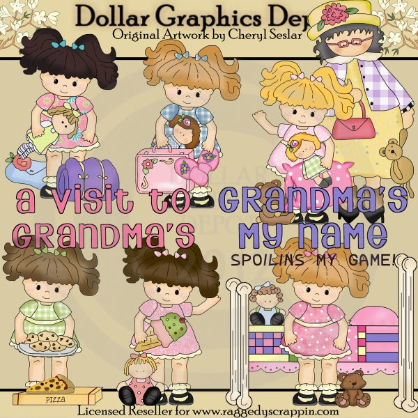 Pequeña Lola - Casa de la abuela - Clipart