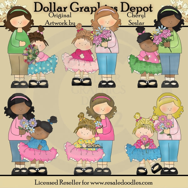 Pequeñas Bellezas Del Día De La Madre - Clipart