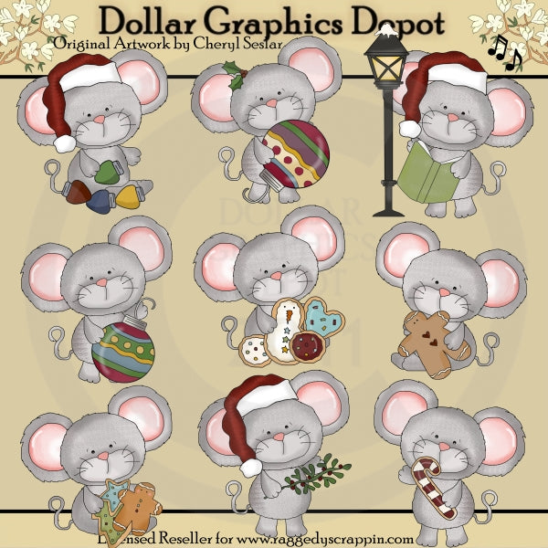 Al Ratoncito le encanta la Navidad - Clipart - Exclusivo de DCS