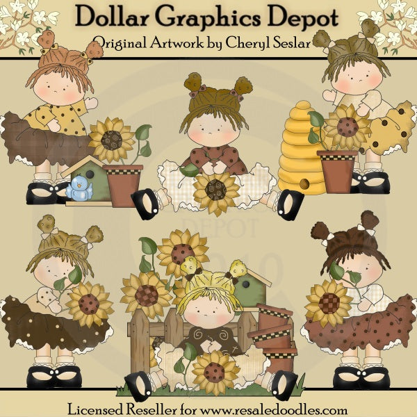 Piccole bellezze di girasole - ClipArt