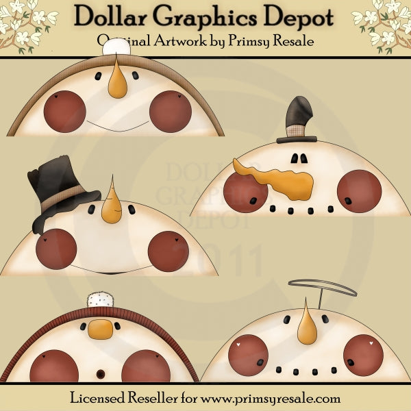 Mirando hacia arriba - Muñecos de nieve - Clipart