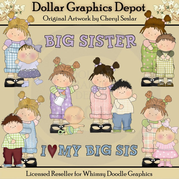 Amo a mi hermana mayor - Clipart