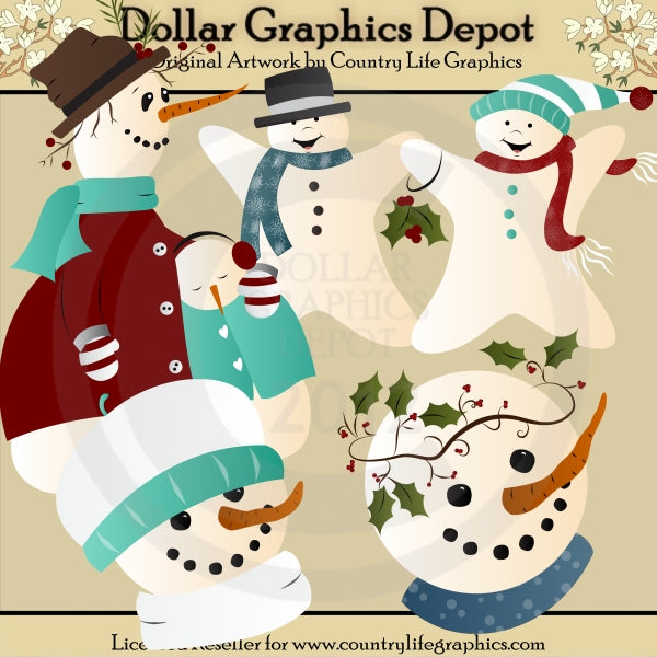 Pupazzi di neve amorevoli - ClipArt