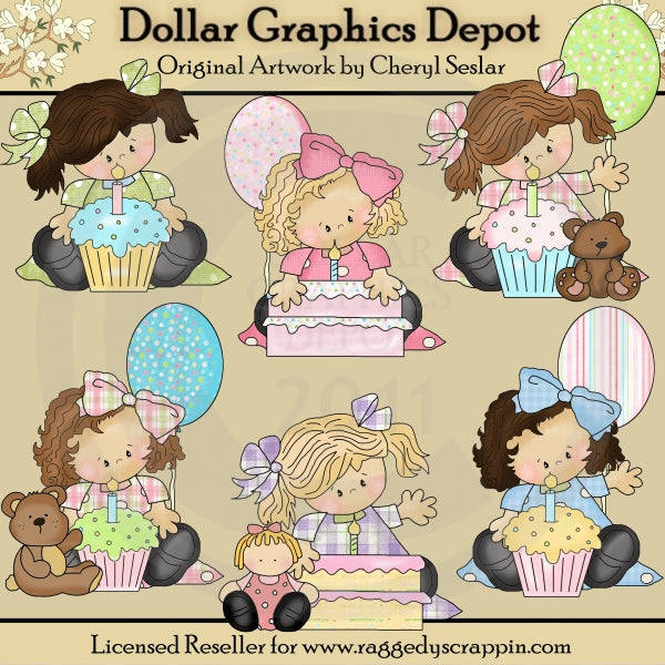Madison y Molly - Deseos de cumpleaños - Clipart