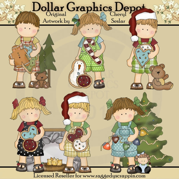 Maggie y Mikey - Tiempo de Navidad - Clipart