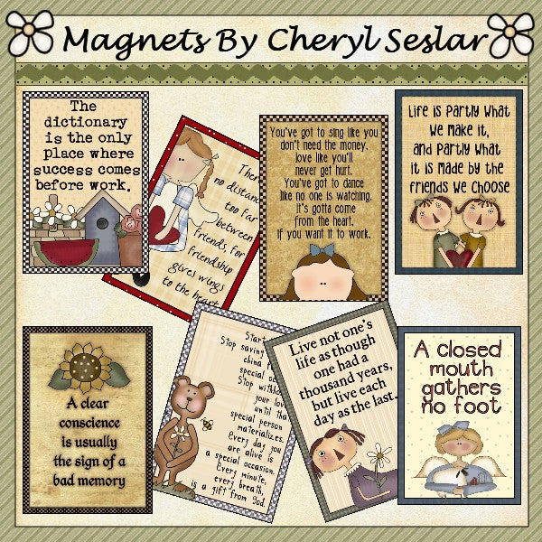 Magneti/biglietti tascabili di Cheryl (set 7)