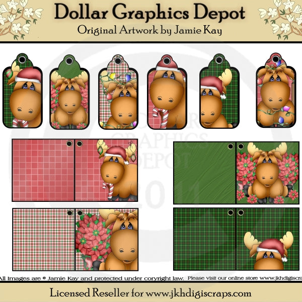 Marty Moose Christmas Gift Tags