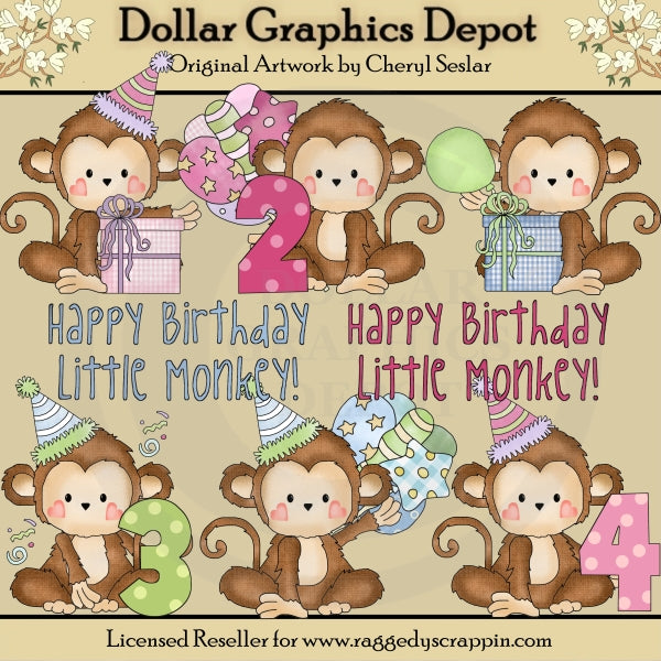 Monkey Business - Buon Compleanno - ClipArt