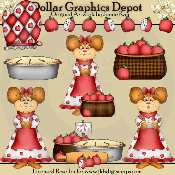 Sig.ra Mouse - Torta di mele - ClipArt