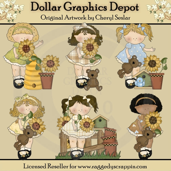 Mi Niña - Girasoles - Clipart