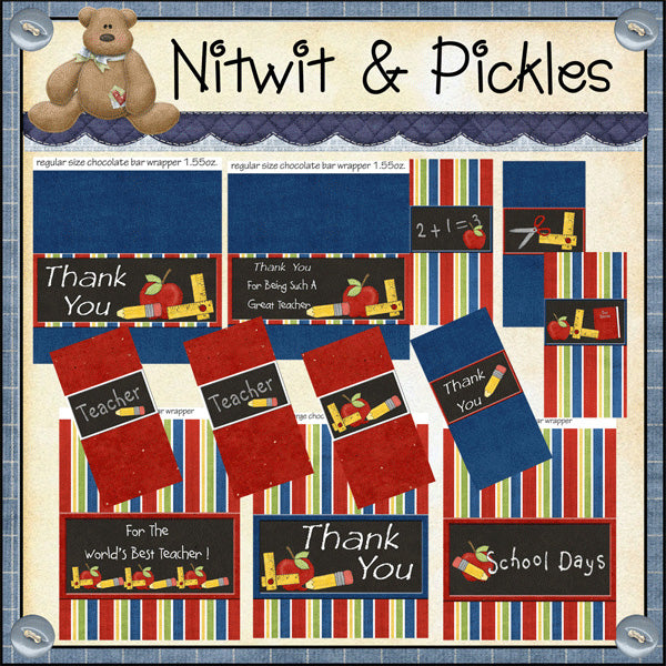 School Days Chocolate Bar Wrappers  (MWP)