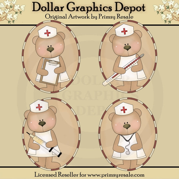 Orsi infermiere - Ovali - ClipArt