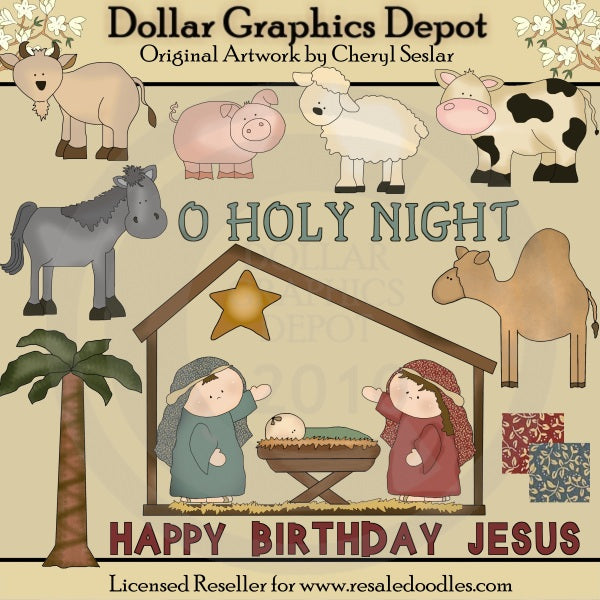 Oh Noche Santa - Clipart